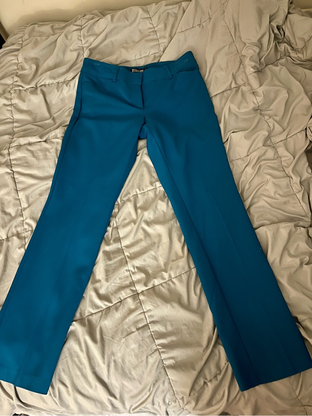 New York & Co Straight-Leg Dress Pants Teal/Blue